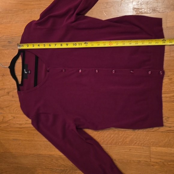 GNW BRAND WOMEN'S BURGUNDY FRONT BUTTON CARDIGAN SWEATER SIZE LARGE - Picture 11 of 15